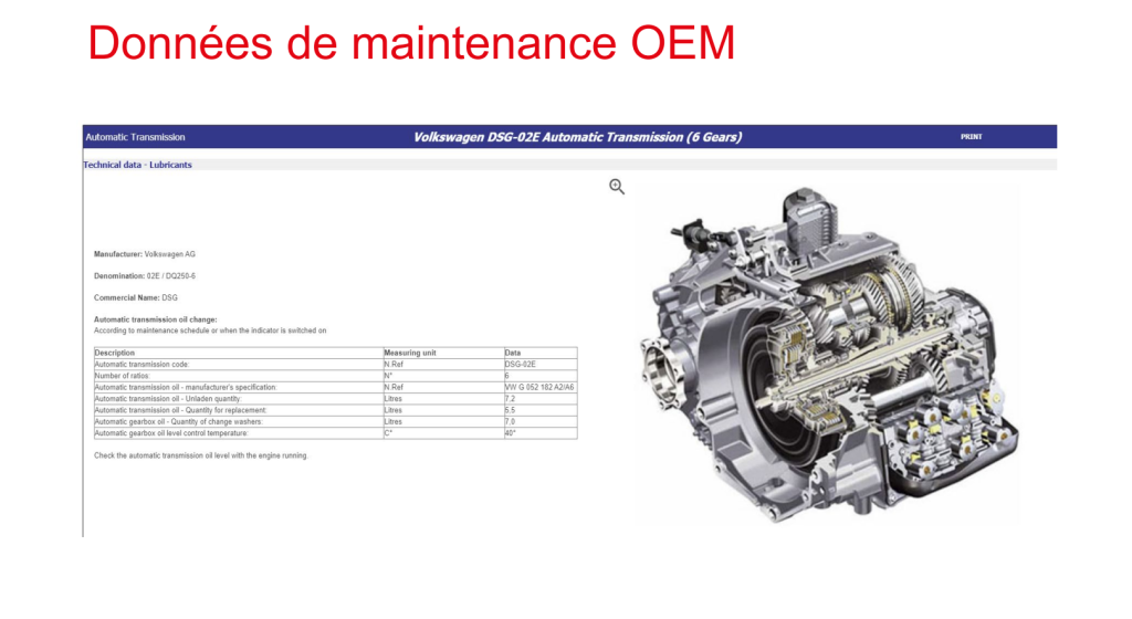 Base de données ATF maintenance OEM Launch France